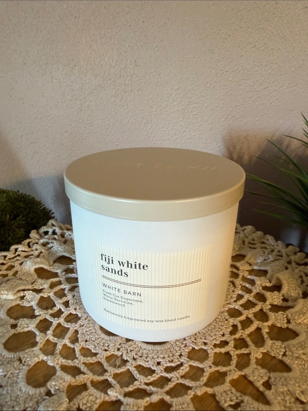 White Barn Fiji White Sands Candle - Cream Lid